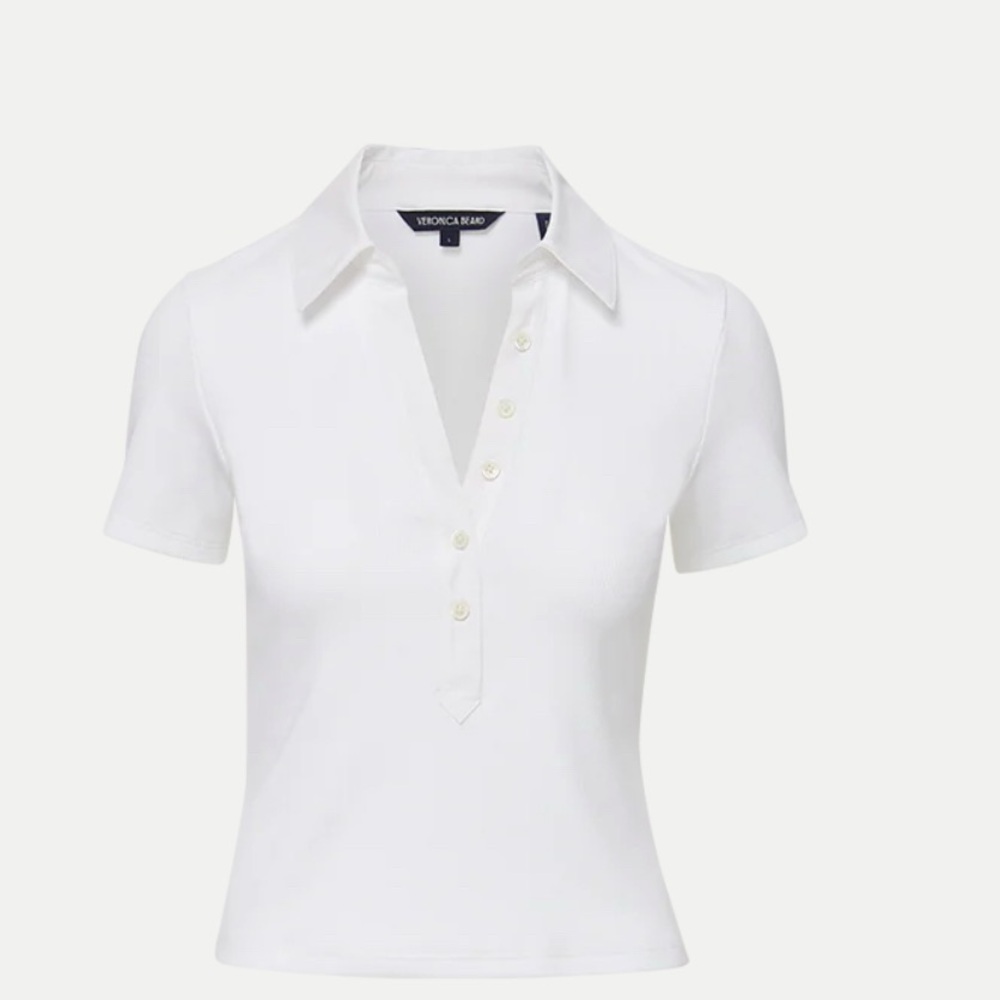 Veronica Beard Kearney Button Down White Tee - image 3